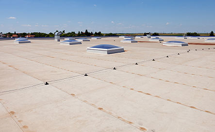 A commercial roof mad of modified bitumen